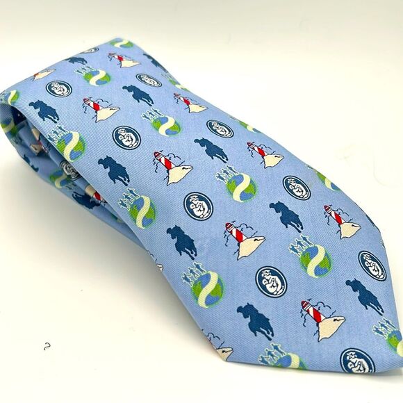 VIneyard VInes Custom collection Nautical 100% Silk tie - Picture 1 of 6